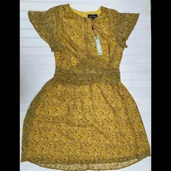 Sam Edelman Chiffon Printed Draped Mini Dress Floral SIze 8 NEW 1319 - Picture 2 of 4